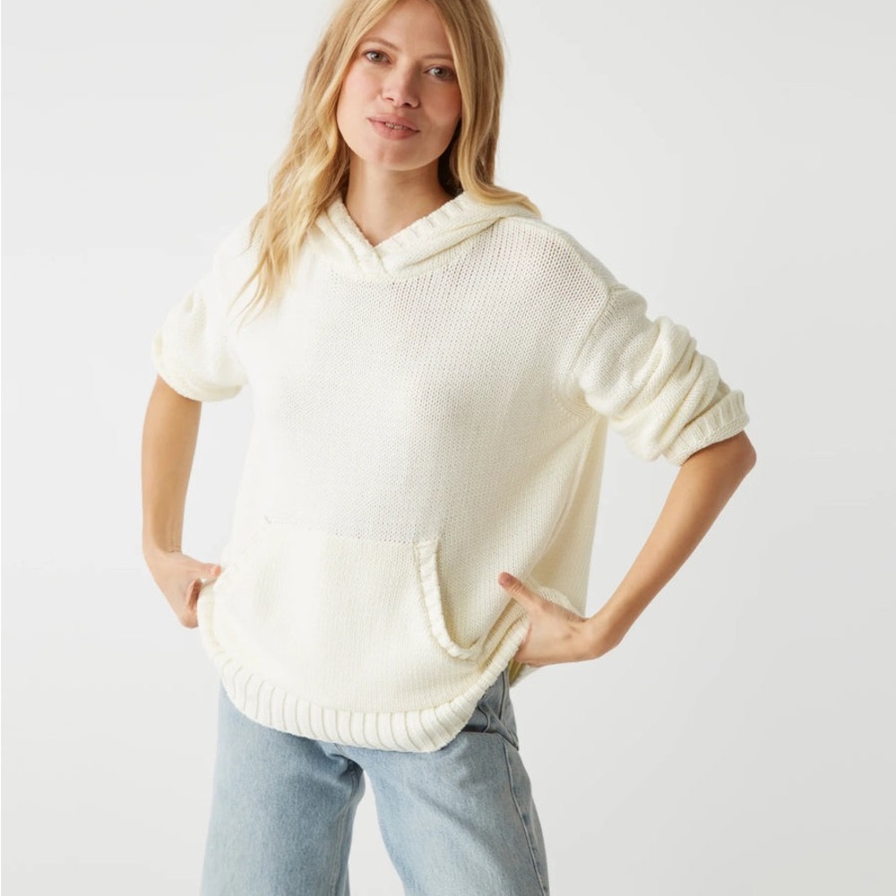 MICHAEL STARS JESS COTTON HOODIE IN COLOR:‎ "CHALK" Hooded Sweater